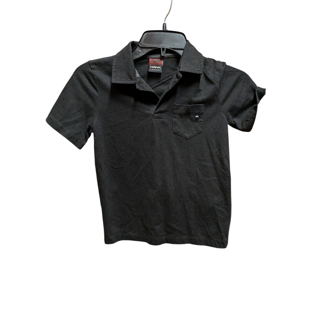 Tony Hawk Boys Black Short Sleeve Polo Shirt Skater Top Size L HAK34K3100